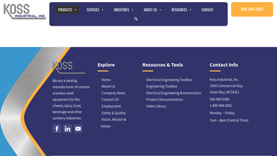 CIP (Clean-In-Place) Systems - Koss Industrial