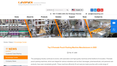 Top 5 Premade Pouch Packing Machine Manufacturers in 2025