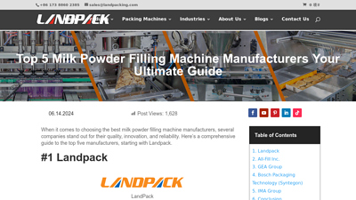 Top 5 Milk Powder Filling Machine Manufacturers