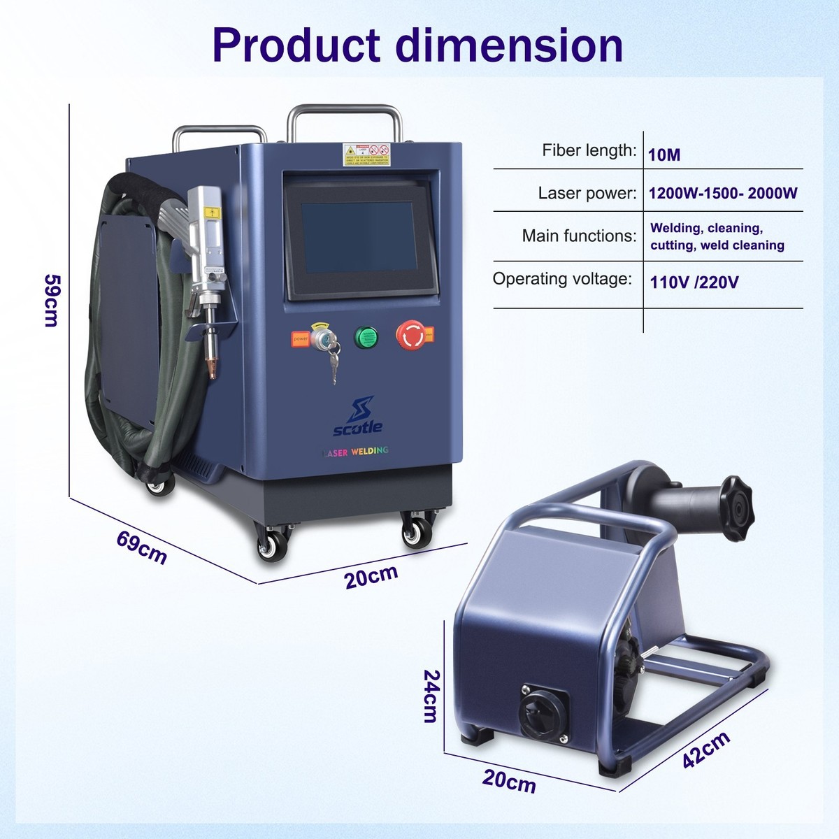 Laser 1500W Air Cooling Mini Metal Handheld Laser Welding ...