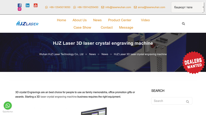 Laser crystal engraving machine