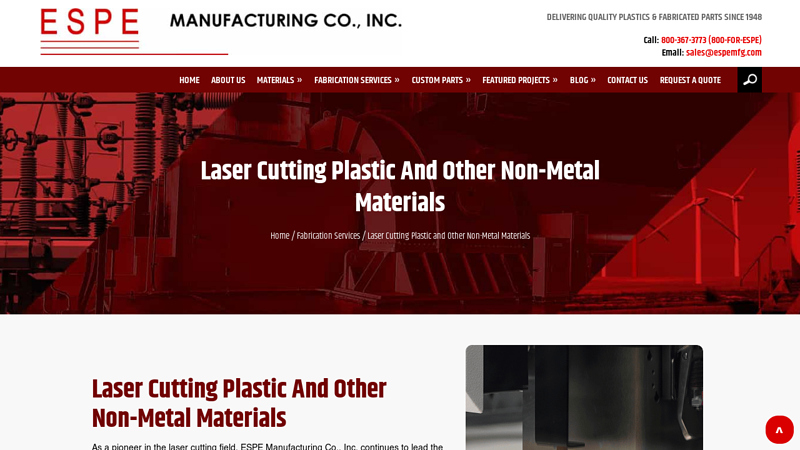 Laser Cutting Plastic and Other Non