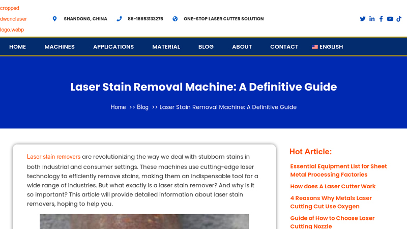 Laser Stain Removal Machine