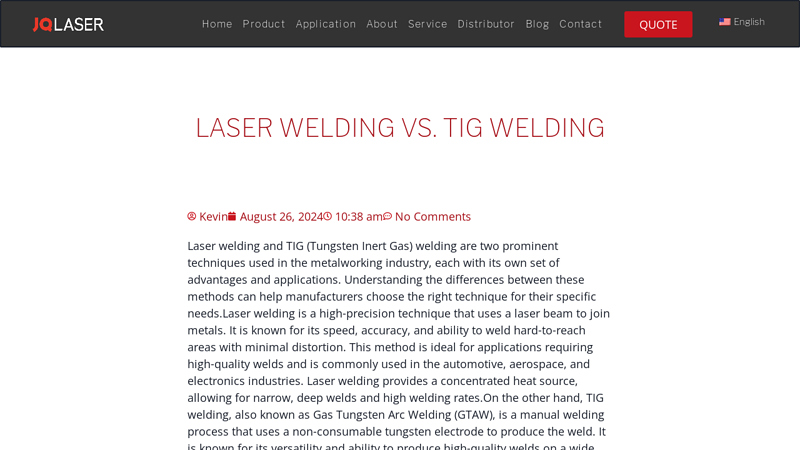 Laser Welding vs. TIG Welding