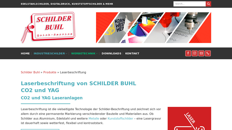 Laserbeschriftung Aluminium, Kunststoffschilder & mehr