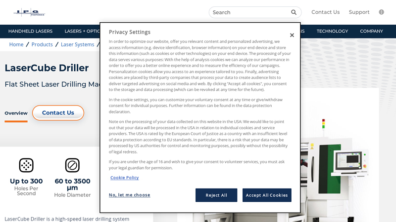 LaserCube Laser Drilling System