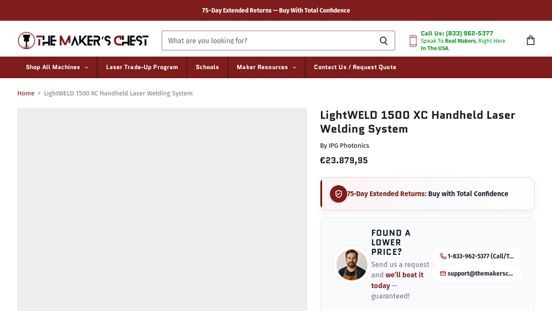 LightWELD 1500 XC Handheld Laser Welding System