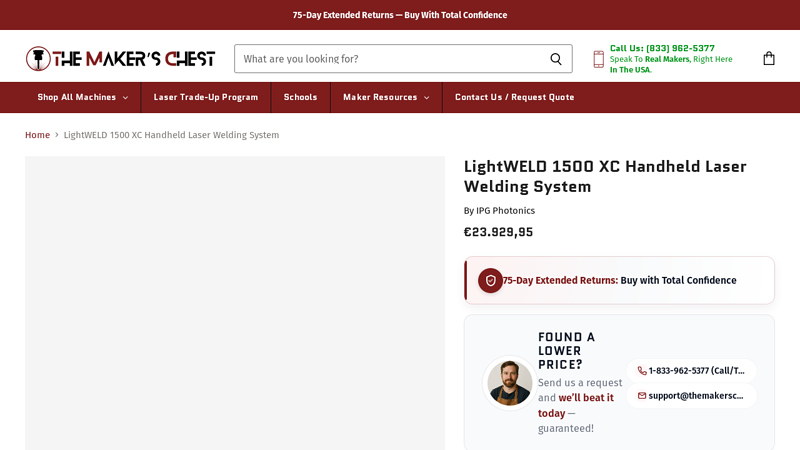 LightWELD 1500 XC Handheld Laser Welding System