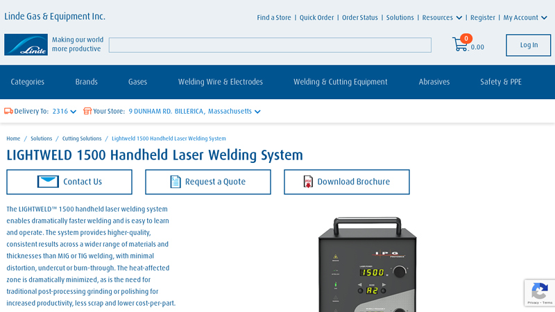 Linde Lightweld 1500 Handheld Laser Welding System