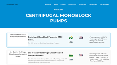 Centrifugal Monoblock Pump Manufacturer - Lubi Pumps