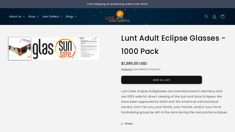 Lunt Adult Eclipse Glasses