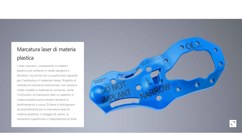 Marcatura laser di materia plastica