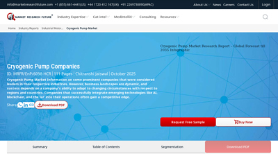 Cryogenic Pump Companies - Market Research Future