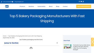 Top 5 Bakery Packaging Manufacturers with Fast Shipping - MBPAK