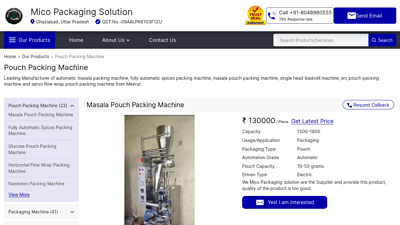 Masala Pouch Packing Machine - Mico Packaging Solution