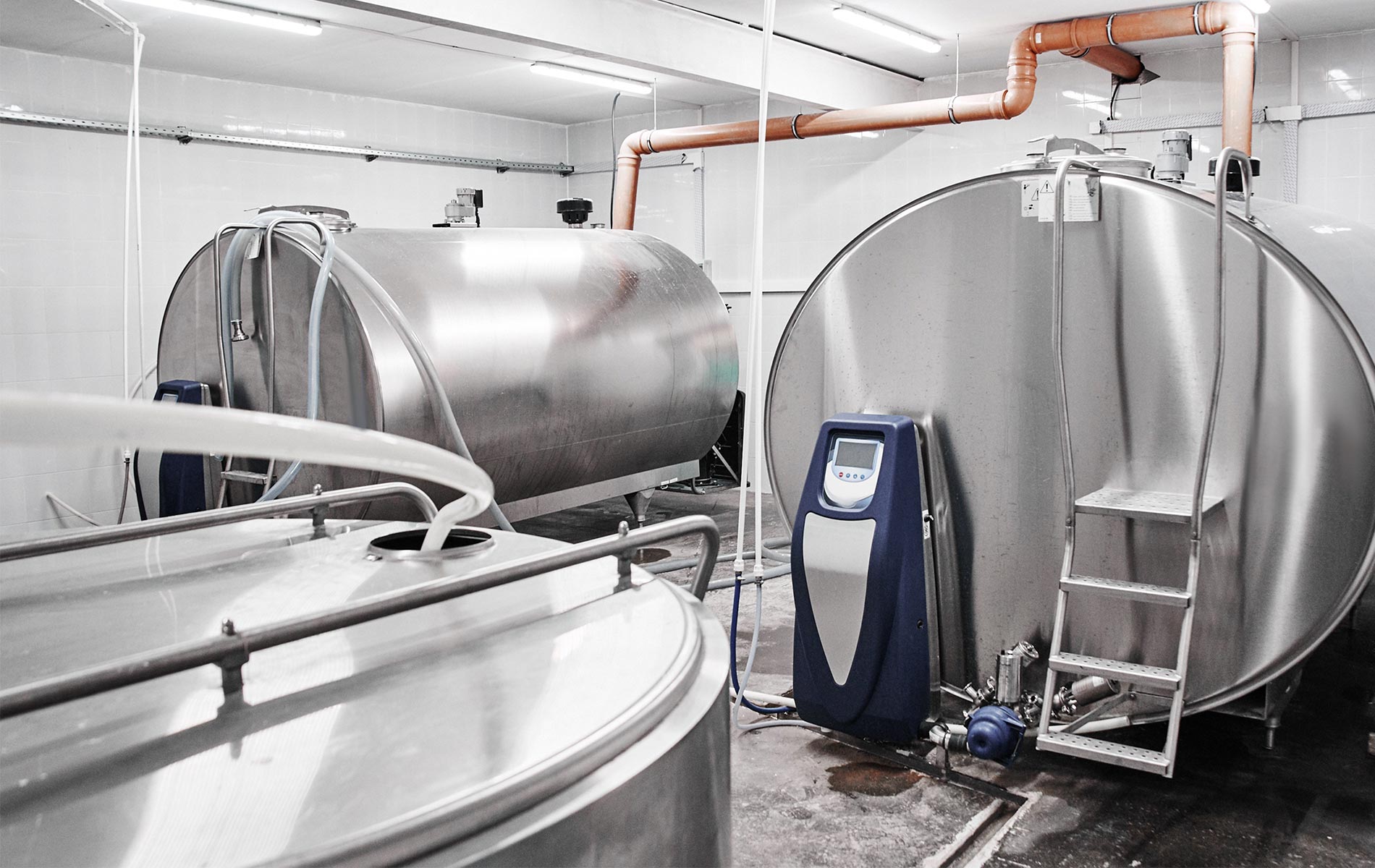 Illustrative example of milk storage tanks from Google Search