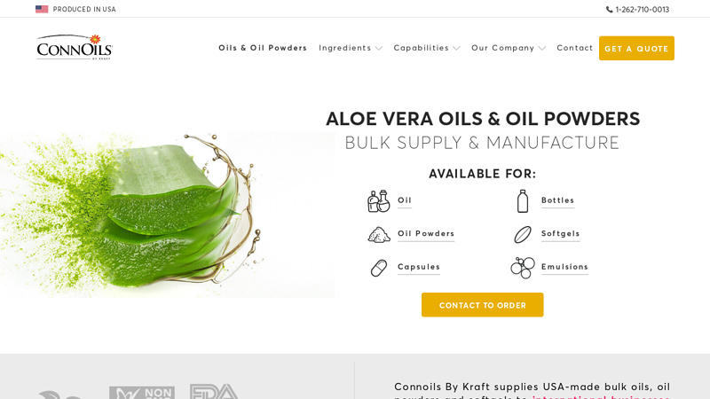 Organic aloe vera gel bulk supply & manufacturer U.S