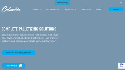 Columbia Palletizing: Palletizer & Palletizing Robots Manufacturer