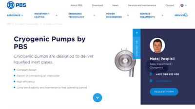 Cryogenic Pumps | Maintenance-Free Operating Period | PBS