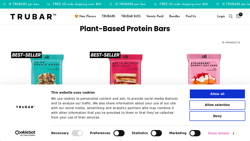 Plant-Based Protein Bars by TRUBAR