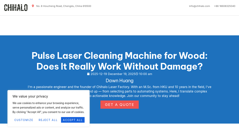Pulse Laser Cleaning Machine for Wood
