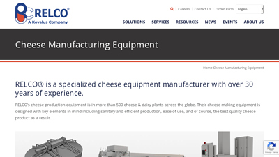 Cheese Manufacturing Equipment - RELCO