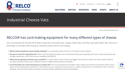 Industrial Cheese Vats - RELCO