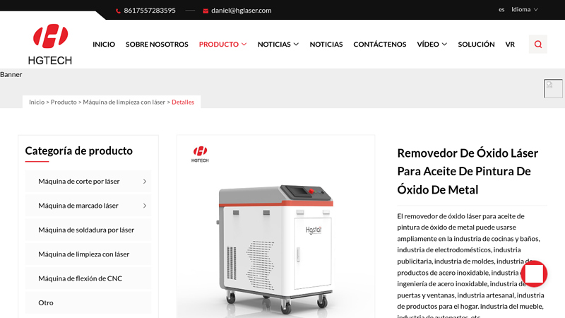 Removedor de óxido láser para aceite de pintura de óxido de metal