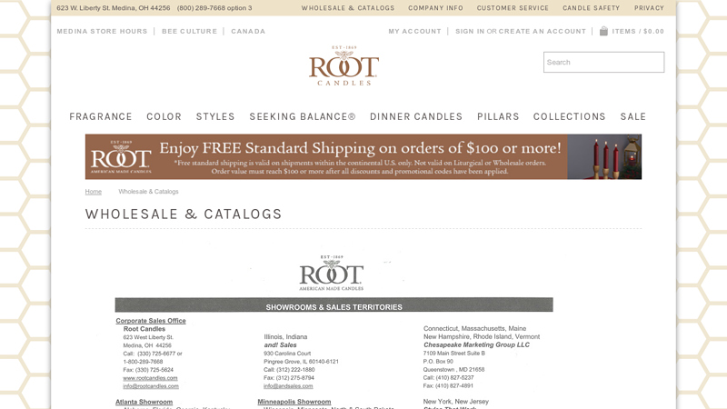 Root Candles Wholesale Catalogs