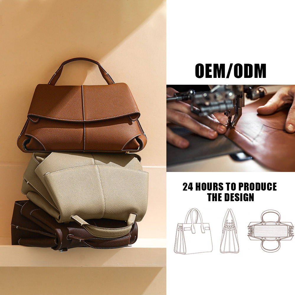 china brown leather retro bag factory