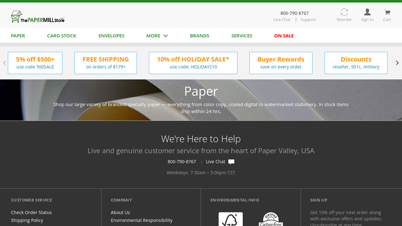 Specialty Paper in Any Color, Texture & Weight (1,700+)