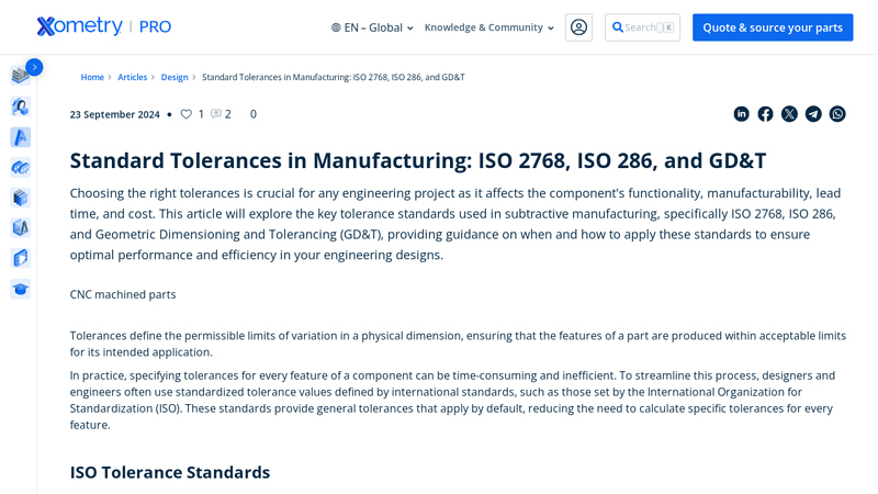 Standard Tolerances in Manufacturing