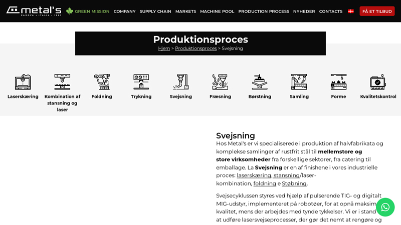 Svejsning i rustfrit stål: Bearbejdning af metal