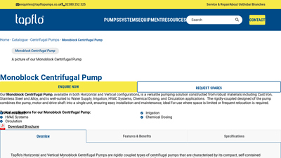 Monoblock Centrifugal Pump - Tapflo UK, Leading Manufacturer