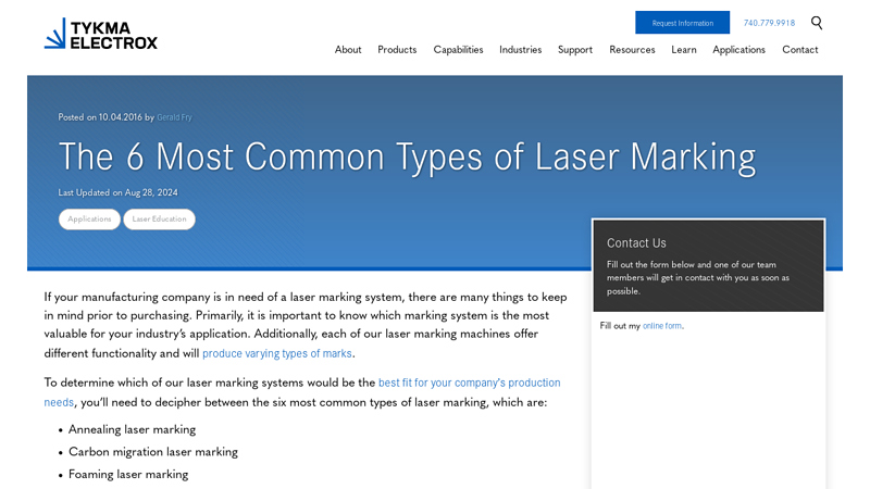 The 6 Most Common Types of Laser Marking