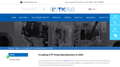 News - 9 Leading VTP Pump Manufacturers in 2025