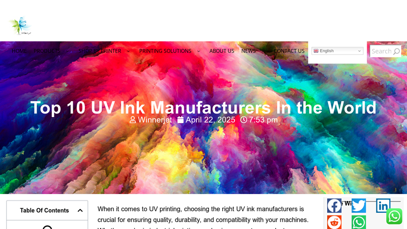 Top 10 UV Ink Manufacturers In the World (2025 Edition)