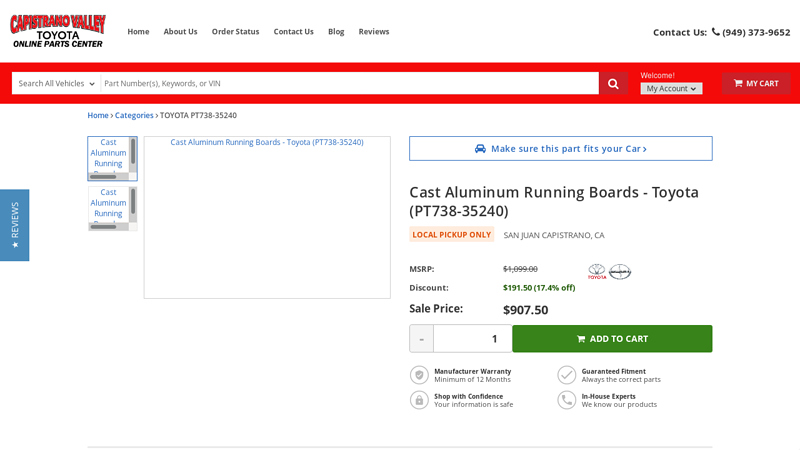 Toyota OEM Cast Aluminum Running Boards PT738