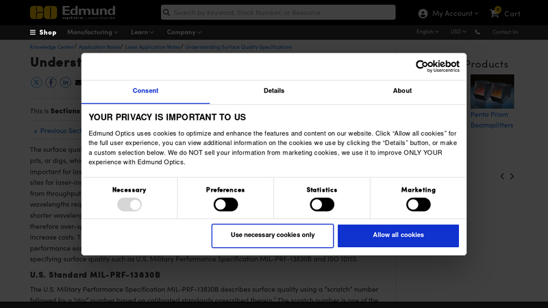 Understanding Surface Quality Specifications