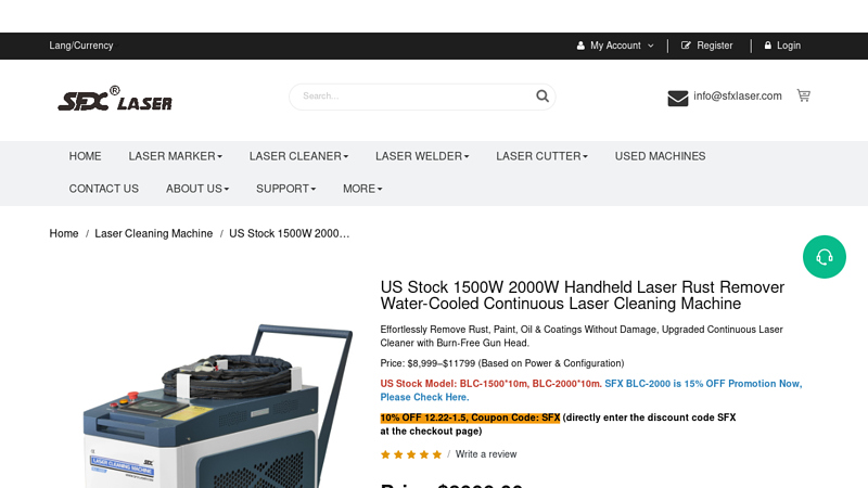 US Stock 1500W 2000W Handheld Laser Rust Remover Water ...