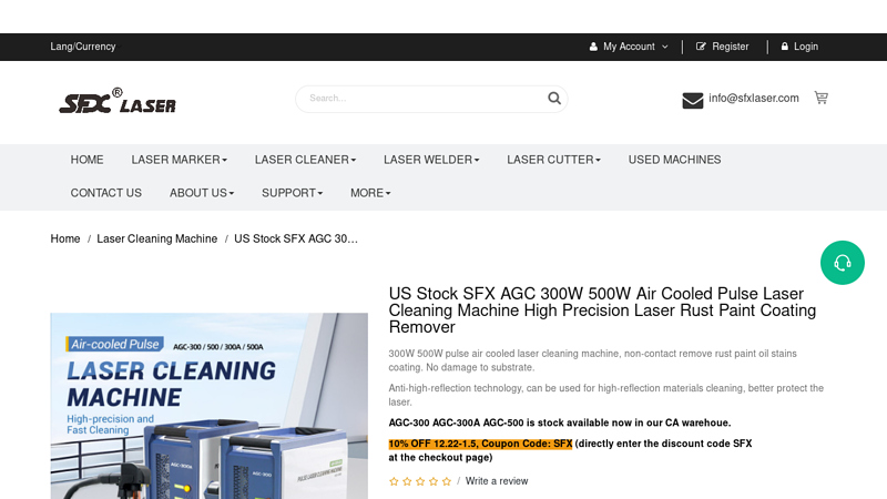 US Stock SFX AGC 300W 500W Air Cooled Pulse Laser Cleaning ...