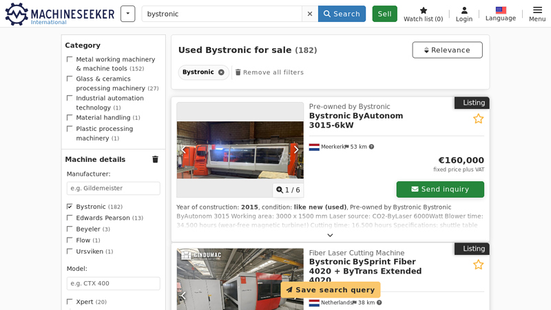 Used Bystronic for sale on Machineseeker.com