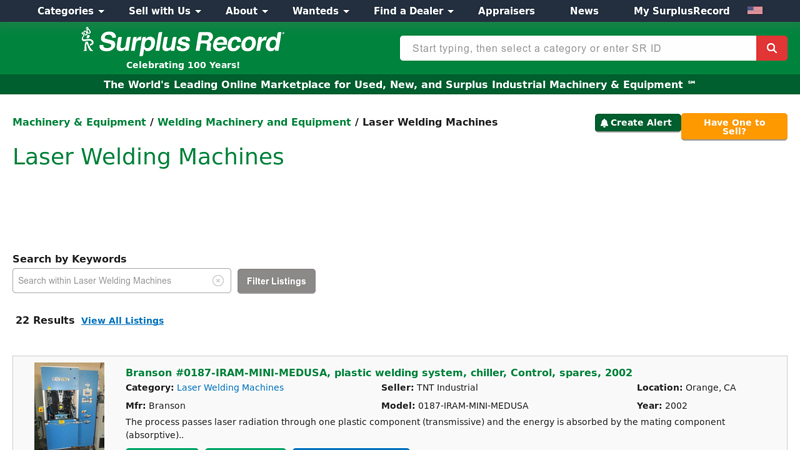 Used Laser Welding Machines For Sale