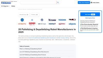 20 Palletizing & Depalletizing Robot Manufacturers in 2025 | Metoree