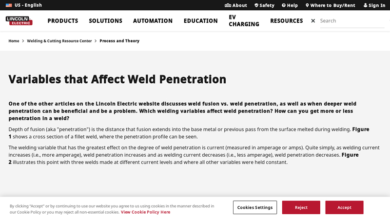 Variables that Affect Weld Penetration