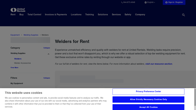 Welders and Welding Equipment for Rent