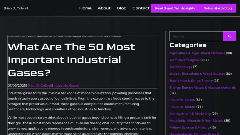 What Are The 50 Most Important Industrial Gases?