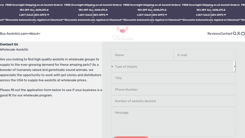 Wholesale Axolotls