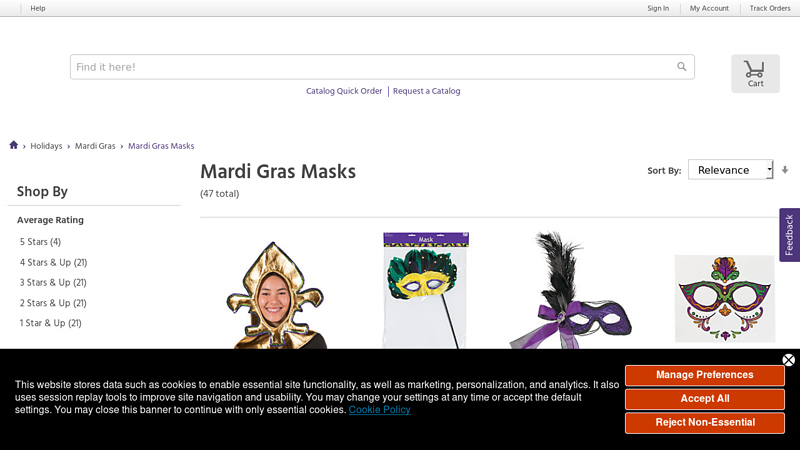 Wholesale & Bulk Mardi Gras Masks