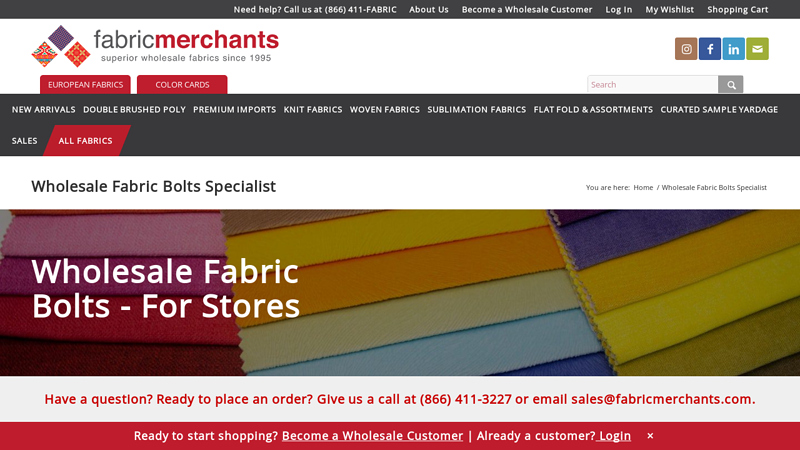 Wholesale Fabric Bolts Specialist
